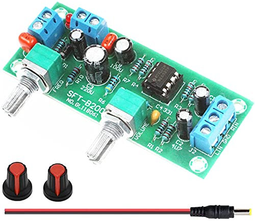 Youmile Tiefpassfilter NE5532 DC10-24V-Einzelversorgungs Vorverstärker-Vorverstärkerplatine 22Hz-300Hz-Tiefpassfilterplatine mit DC-Stecker