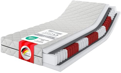 MSS e.K. Tonnentaschenfederkernmatratze Medic Plus | 80x200 cm | Härtegrad H5-XL | ergonomische 7 Zonen Matratze | Höhe ca. 21 cm| Oeko-Tex Zertifiziert | Made in Germany