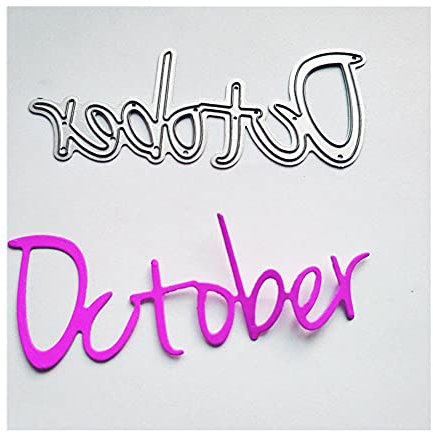 Uteruik Metall-Stanzschablonen Monatsvorlage Prägung Album Papier Karte Kunst Handwerk Dekoration Geschenk (Oktober)