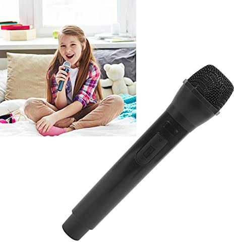 Akozon Mikrofon Attrappe, Realistisches Prop-Kunststoff-Mikrofon für Karaoke, Bühne, Kostüm-Requisite, Karneval oder Geburtstagsfeier (Black)