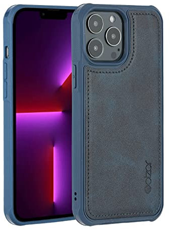 Molzar MAG Series for iPhone 13 Pro Max Case, Built-in Metal Plate for Magnetic Mount, Works with Qi-certified Chargers, Compatible with iPhone 13 Pro Max, Blue
