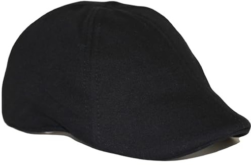 The Original Boston Scally Cap - The Scrapper Newsboy Flat Cap - 6 Panel Cotton Fitted Hat for Men - Black