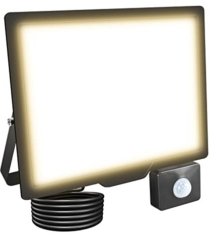 Willpower 75W 7500LM LED Strahler Außen mit Bewegungsmelder LED Scheinwerfer 4000K Warmweiß IP66 Wasserdicht LED Außenstrahler Fluter Flutlicht für Garage Flur Garten Innenhöfe Hotel Sportplatz