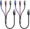 YTLUSN Kurzes Multi USB Ladekabel [2Stückack 35CM] Multi Ladekabel 3 in 1 Schnell Ladekabel Datensynchronisation Universal Mehrfach Ladekabel Micro USB Typ C Lightning für iPhone, Android,Galaxy