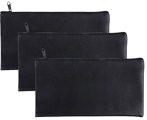 Portamondi, Busta Porta Soldi, 3 Pezzi Pochette Portadocumenti Con Cerniera, Portamonete, Marsupio Per Monete, Borsa Portadocumenti In PU Con Zip, Borsa Per Cosmetici Con Zip (28 * 15,5cm)