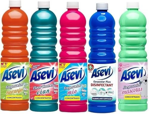 Asevi Floor Cleaner Bundle (5 x 1L) Concentrated Spanish Cleaning Products