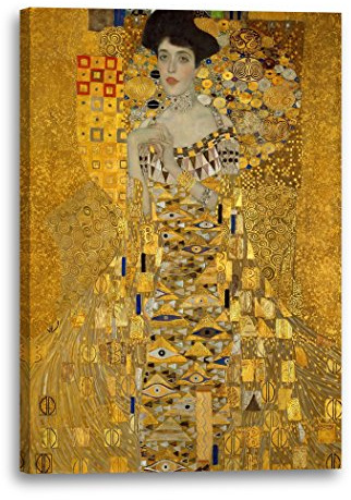 Printed Paintings Leinwandbild (20x30cm) Gustav Klimt: Adele Bloch-Bauer I (1907), Leinwand auf Keilrahmen gespannt und fertig zum Aufhängen, hochwertiger Kunstdruck aus deutscher Produktion