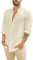 Friptspyg Linen Shirts Mens Long Sleeve Button Down Beach Causal Shirts for Men Adult, Beige M