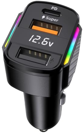 Car Charger 3 Ports 80W PD - 12v USB Socket Car Charger Cigarette | Plug Socket Adapter - Car Cigarette Lighter USB Socket for iPhone 17, 16, 15, 14, Pro Max Samsung Galaxy S23, S22, iPad Pro
