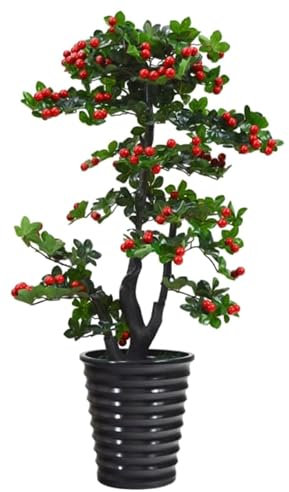 Artificial Tree 4.1ft Artificial Trees Fake Tree Cherry Fruit Tree with Pot Simulation Tree Potted Greenery Faux Plants