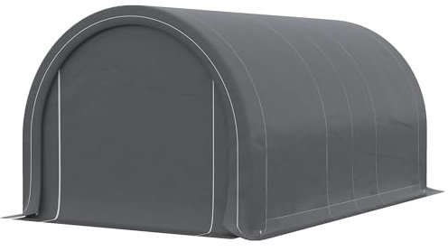 Outsunny Tente Garage carport dim. 5L x 3l x 2,4H m Acier galvanisé Robuste PE Haute densité 190 g/m² imperméable Anti-UV Gris