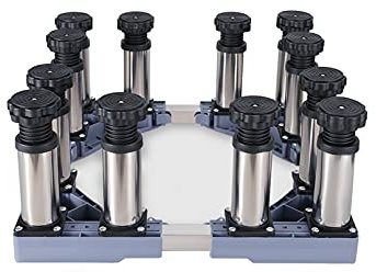 Base ajustable Lavadora Base elevada Altura 15-18 cm Secadora y refrigerador Bandejas de piso Soporte para aire acondicionado vertical, Contenedor grande para plantas Largo/ancho 47-67 cm (12 patas