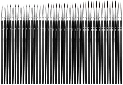 Fine Paint Brush, 45pcs Detail Paint Brushes, Fine Tip Paint Brush with 3 Sizes #0#00#000 Miniature Painting Brushes Kit for Watercolor Acrylic Art Face Painting Nail Art Oil Painting