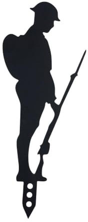 Standing Soldier Silhouette Garden Decoration - Metal Fallen Soldier Silhouette, Courtyard Sign Statue