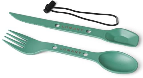 Ensemble cuillère et fourchette de camping 4 en 2, fourche, couteau et cuillère en plastique, ensemble d'ustensiles réutilisables pour boîte à déjeuner, équipement multifonction pour randonnée,