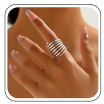 Inateannal Anelli Aperti Regolabili Argento - Anello Da Nocca Regolabile A Filo Vintage