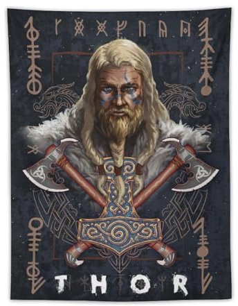 Poster der nordischen Mythologie, Thor, Gemälde, Wandteppich, Wandkunstdrucke, hängende Wandteppiche, Schlafzimmer, Zuhause, moderne Dekoration, 76,2 x 101,6 cm
