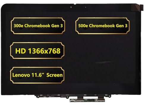 Jxjslp Replacement LCD Screen for Lenovo Chromebook 300e 500e Gen 3 82J9 82JA Series Laptop Touch Screen LCD 11.6 1366x768 5D11C95890 5D11C95891 5D11C95892 5D11C95894 5D11C95893 5D11C95889