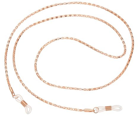 PATIKIL Eye Glasses Holders Around Neck, Rose Gold Hollow Chain Eyeglasses Strap Fashion Stylish Beaded Lanyard Glasses Chain for Women Sunglasses Old Lady Glass, 1 Pcs