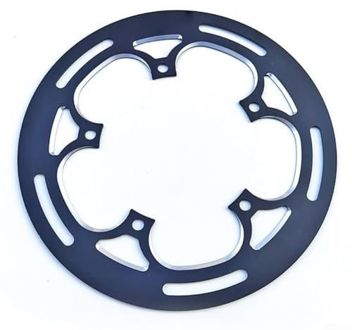 Protection de plateau de vélo en alliage d'aluminium, protecteur de plateau de vélo, 50T/51T/52T/53T/54T, pour vélo BCD 130 mm (noir)