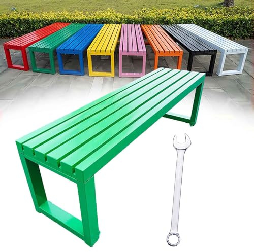 Generisch Gartenbank Wetterfest Sitzbank Outdoor 2-3-Sitzer Garten Balkon Bank Metall Gartenmöbel ParkBänke Ohne Lehne 100cm 120cm 150cm 180cm(Grün,L-120cm)