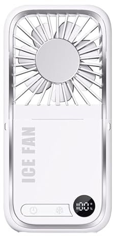 Ventilatore portatile, silenzioso, ventilatore per camera da, pieghevole, ricarica USB, schermo LED, supporto per telefono, per dormitorio, lavoro, officina, camion,