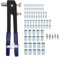 Qotolite 86pcs Rivet Nut Tool kit Pistolet Alliage en Acier en Acier Riveting Set DIY Car Meubles de Meubles