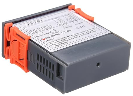 Qcwwy Controlador de Temperatura Digital Stc-1000, Termostato con Pantalla LED para Congelador, Rango de -58 ℉ a 210 ℉, Modos de Enfriamiento de Calefacción para Uso Industrial y Doméstico (110-220