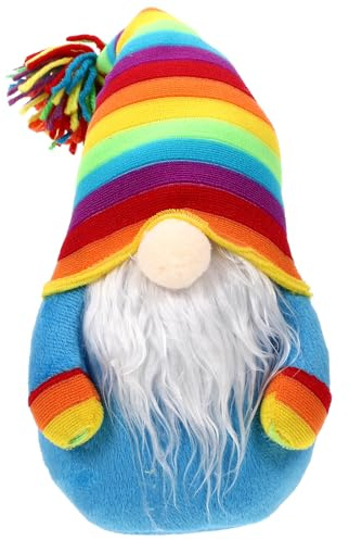 BESPORTBLE Regenbogen Zwerg Puppe aus Stoff Große Farbige Gnome Dekoration für Wohnzimmer und Schreibtisch Gesichtslose Gnom Figur für Wohnraum und Büro