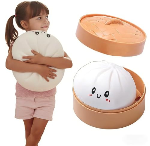 Mystery Giant Jumbo Dumpling Squishy, Extra Large Squishy Dumpling Stress Relief Sensory Ball, Soft Squeeze Decompression Dough, Stress & Anxiety Relief Toys for Kids & Adults
