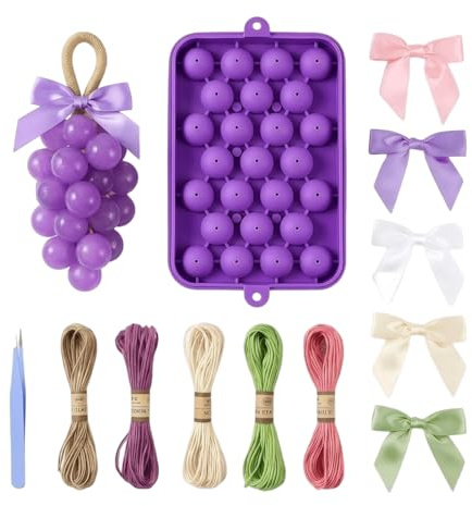 DIY Grape Soap Making Kit | Easy-Release Food-Grade Craft Mould with Jute Rope,DIY Handmade Soap Making Set | for Mother's Day Birthdays Home Decor Teacher's Day