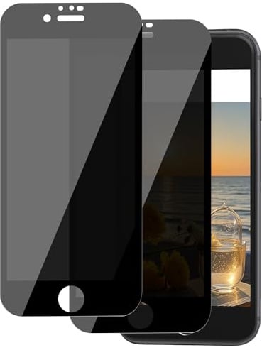 ICESPRING für Panzerglas für iPhone 6/6s/7/8/SE Blickschutz, 2 Stück Anti-Spy Panzerfolie für iPhone SE Folie, 9H Härte Sichtschutzfolie für iPhone 8 Panzer Schutz Glas