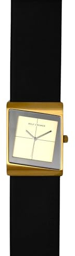 Rolf Cremer Style II Armbanduhr, Edelstahlgehäuse 29 x 38 mm, Lederarmband 26 mm, Quarzwerk, Mineralglas, Wasserdicht 3 Bar, Modell 500055