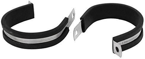 sourcing map 48mm Dia EPDM Caucho forrado Clips P Manguera de cable Abrazaderas de tubo 2pcs