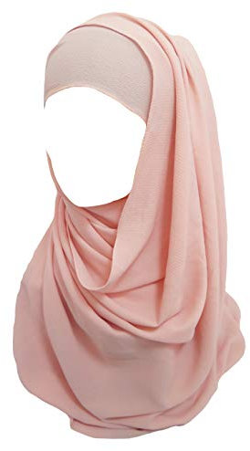 Lina & Lily Bubble Chiffon Damen Muslim Hijab Kopftuch Schal Turban, Stoff Leicht Undurchsichtig (Pfirsich)