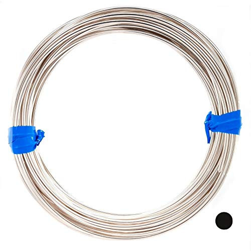 Craft Wire Calibre 18, alambre de plata de ley 925, redondo, medio duro, 5 pies