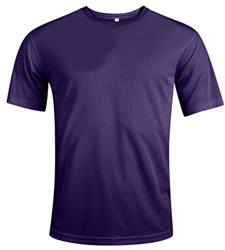 MKR Quick Drying Breathable Cooling Short Sleeve Sports T-Shirt with UPF40+ Sun UV Protection (Purple, M)