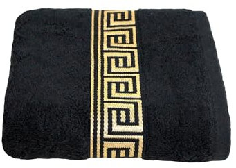 Julie Julsen Gästetuch in 23 Farben erhältlich weich und saugstark 600gsm Öko Tex 30 x 50 cm Schwarz-Gold