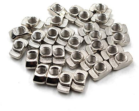 M5 T Nut Nickel Plated Carbon Steel T Slot Nut For 2020 Aluminum Extrusion European Standard (Pack of 100)