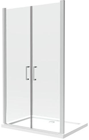 GIORGYSHOP Box Doccia Doppio Battente In Linea Vetro Temperato 8 mm Easy-clean H 200 cm