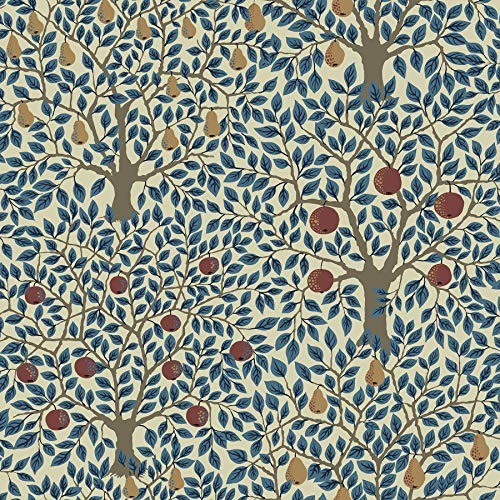 33013 - Apelviken2 Apples and Pears Blue Galerie Wallpaper