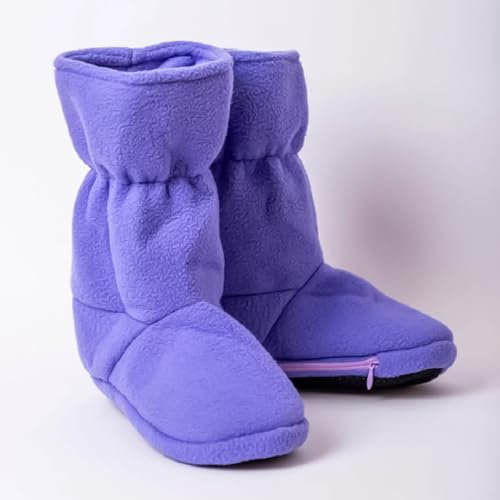 Decolores | Botas Térmicas de Semilla para Microondas | Calentador de Pies Ideal para Invierno | Zapatillas Calefactables para Mujer | Alivia Dolor y Calienta Pies | Talla S (35-37 EU) | Morado