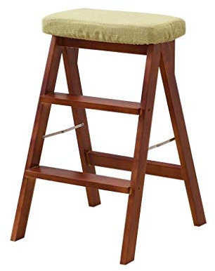 SLRMKK Taburete Step Home Taburete, Escalera de Madera para Adultos Cocina Plegable de Madera Maciza Escalera de 3 escalones Taburete Plegable Plegable Banco de Taburete pequeño multifunción, Col