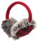 ZLYC Hiver Cache Fausse fourrure Cache-oreilles pour Femmes(Rouge À Carreaux)