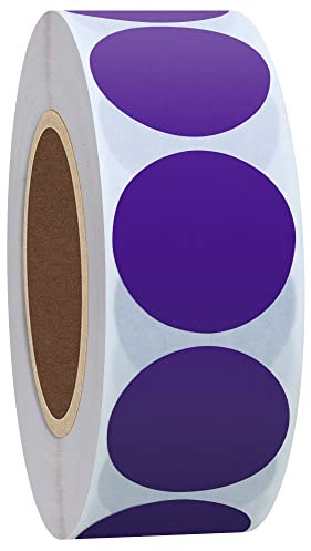 Hylabelest Rouleau de 1 000 étiquettes autocollantes rondes en papier naturel avec code couleur - 2,5 cm - Violet