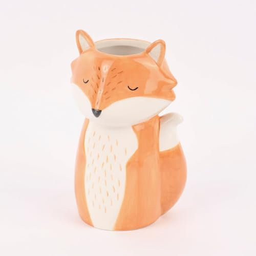 SCHÖNER LEBEN. Sass & Belle Vase Fuchs orange weiß 19x8cm