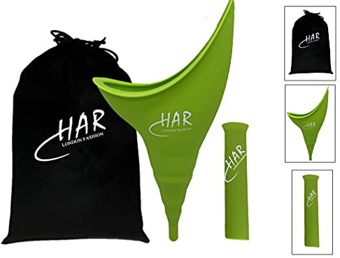 HAR LONDON FASHION Entonnoir femelle – Entonnoir d'urine – Entonnoir portable réutilisable pour femme (vert)
