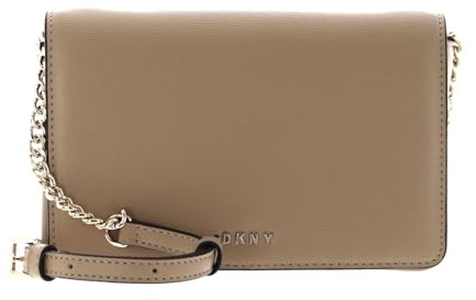 DKNY Leder Umhängetasche Schultertasche Bryant Full Flap Crossbody Jute beige