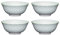 KitchenCraft Set of 4 Glazed Stoneware Bowls with Mark Making Pattern, Grey & White Ceramic Bowls with Footed Base, Microwave & Dishwasher Safe, 15.7 cm (6),