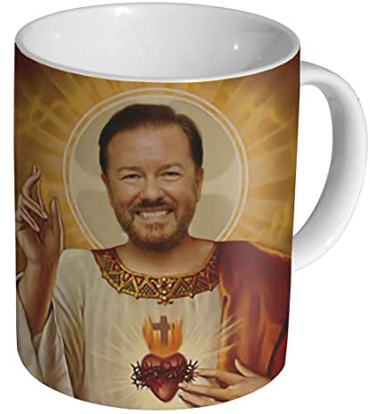 mugmart Ricky Gervais Holy Jesus Funny Ceramic Coffee Mug / Cup